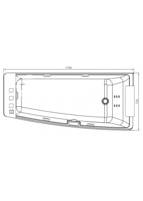 Ванна VOLLE асимметричная без гидромассажа 1700*750*630 мм правая, TS-102/R