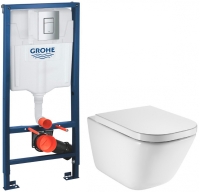 Комплект: Інсталяція Grohe RAPID SL + ROCA the GAP безободковий, підвісний унітаз з сидінням, A34H47C000+38772001