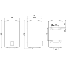 Водонагрівач Thermo Alliance 100 л, сухий ТЕН 2х(0,8+1,2) кВт (D100V20J3DK)