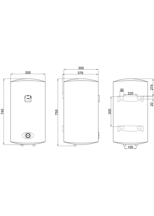 Водонагрівач Thermo Alliance Slim 50 л, мокрий ТЕН 1,5 кВт (D50V15Q1)