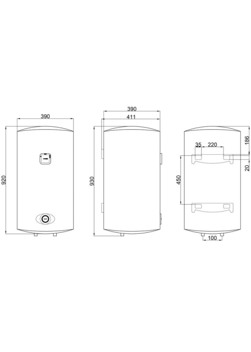 Водонагрівач Thermo Alliance Slim 80 л, мокрий ТЕН 1,5 кВт (D80V15Q2)