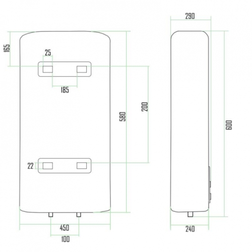 Водонагрівач Thermo Alliance 30 л, сухий ТЕН 2 кВт (0,8+1,2) (DT30V20G(PD)D/2)