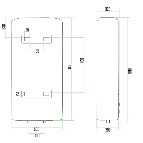 Водонагрівач Thermo Alliance 80 л, сухий ТЕН 2 кВт (0,8+1,2) (DT80V20G(PD)D/2)