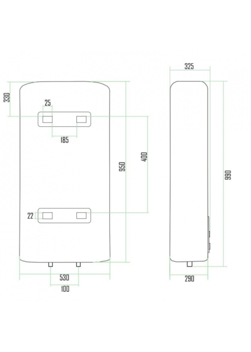 Водонагрівач Thermo Alliance 80 л, сухий ТЕН 2 кВт (0,8+1,2) (DT80V20G(PD)D/2)