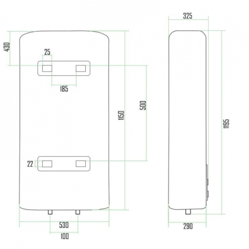 Водонагрівач Thermo Alliance 100 л, сухий ТЕН 2 кВт (0,8+1,2) (DT100V20G(PD)D/2)