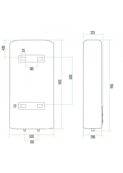 Водонагрівач Thermo Alliance 100 л, сухий ТЕН 2 кВт (0,8+1,2) (DT100V20G(PD)D/2)