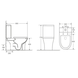 Унітаз компакт Rosa Toch із сидінням дюропласт soft-close, R-1217A