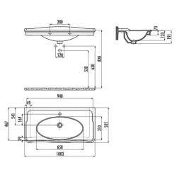 Раковина CREAVIT ANTIK 100x50см AN100-00CB00E-0000