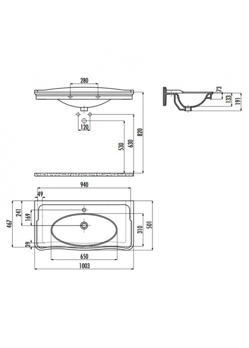 Раковина CREAVIT ANTIK 100x50см AN100-00CB00E-0000