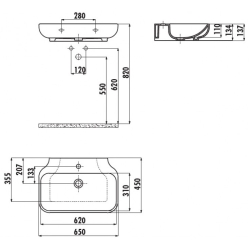 Підвісна раковина CREAVIT FREE 65x45см FE065-00CB00E-0000