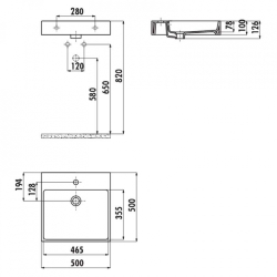 Раковина накладна CREAVIT NEXT 50x50см NX255-00CB00E-0000