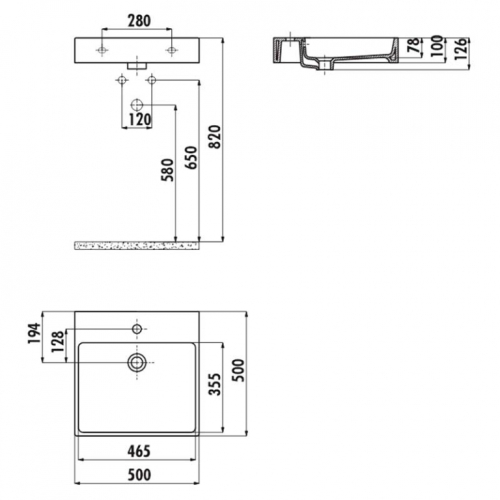 Раковина накладна CREAVIT NEXT 50x50см NX255-00CB00E-0000