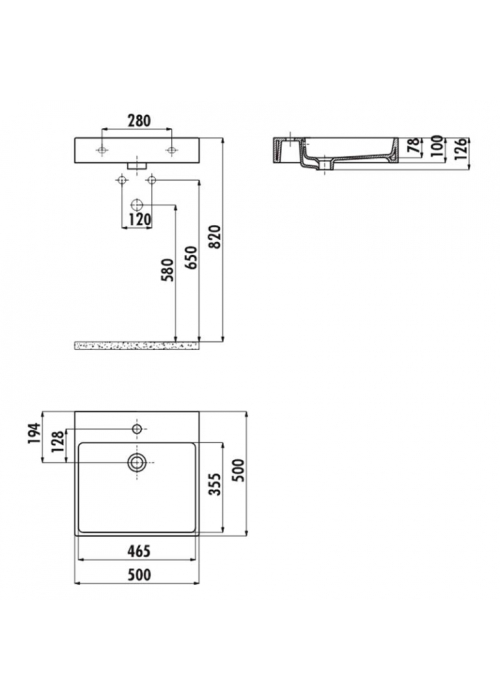 Раковина накладна CREAVIT NEXT 50x50см NX255-00CB00E-0000