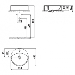 Раковина накладна CREAVIT MINA 45x45см MN145-00CB00E-0000