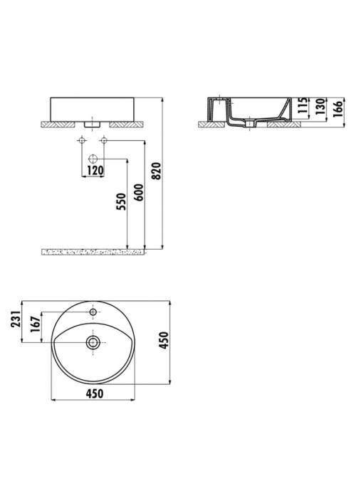 Раковина накладная CREAVIT MINA 45x45см MN145-00CB00E-0000