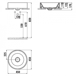 Раковина накладная CREAVIT MINA 45x45см MN146-00CB00E-0000