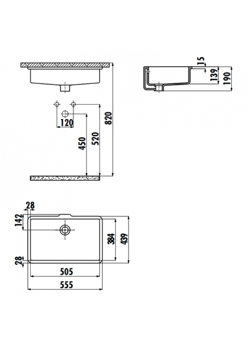 Раковина под столешницу CREAVIT TP 55.5x43.9см TP738-00CB00E-0000