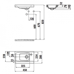 Раковина мебельная CREAVIT MEMORY 45x28см MY045