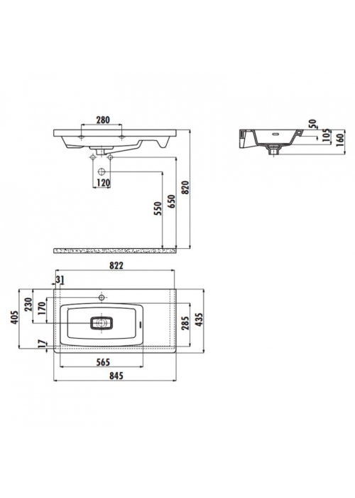 Раковина CREAVIT MEMORY 84.5x43.5см MY085-00CB00E-0000