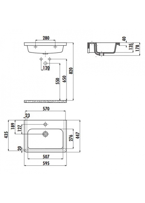 Раковина мебельная CREAVIT IPEK 59.5x44.7см IP060-00CB00E-0000