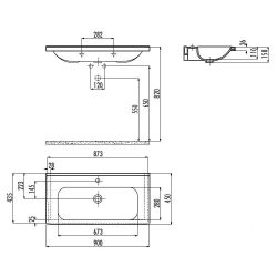 Раковина мебельная CREAVIT IDEAL 90x45см ID090-00CB00E-0000