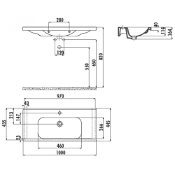 Раковина мебельная CREAVIT EKSEN 100x44.5см EK100