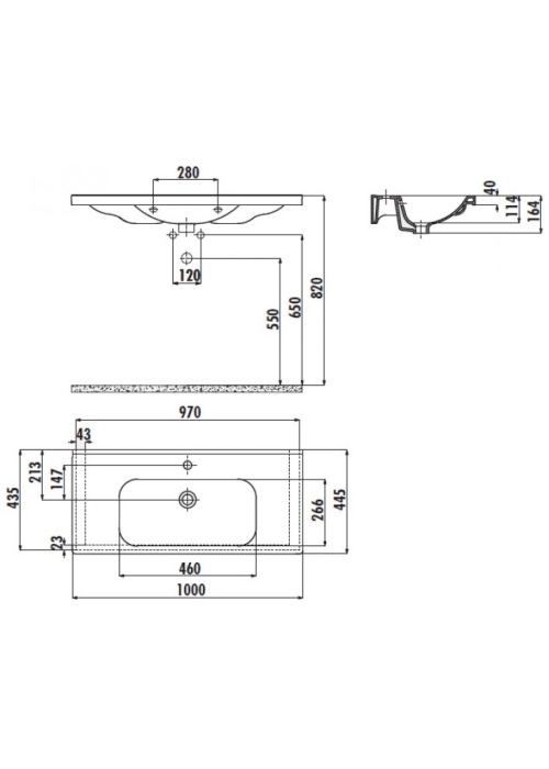 Раковина мебельная CREAVIT EKSEN 100x44.5см EK100