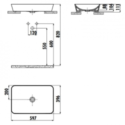 Раковина Накладна CREAVIT ULTRA 59.7x37.9см UL060-00CM00E-0000