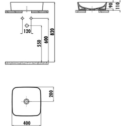 Раковина накладна CREAVIT ULTRA 40x40см UL040-00CB00E-0000