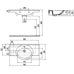 Раковина мебельная CREAVIT ETOL 96.6x50.4см ET095