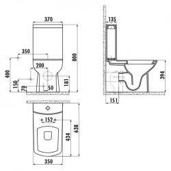 Унітаз-компакт CREAVIT LR360-11CB00E-0000 + бачок унітазу YD.SET.032.05 + сидіння дюропласт KC1603.01.0000E