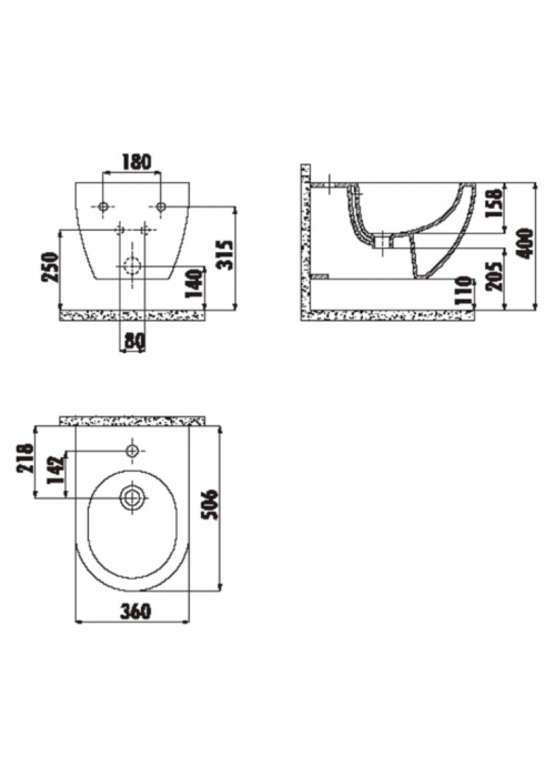 Підвісне біде CREAVIT FREE FE510-00CB00E-0000