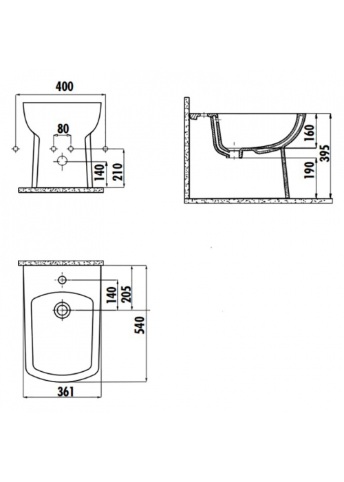 Підлогове біде CREAVIT LARA LR500-00CB00E-0000