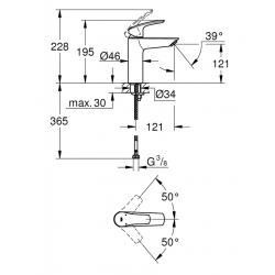 Змішувач для раковини Grohe Eurosmart New хром 23324003