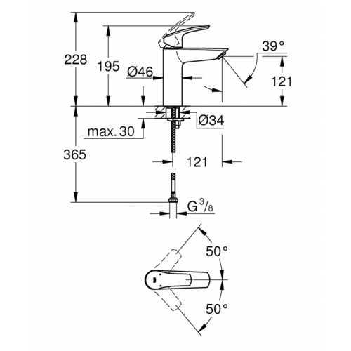 Змішувач для раковини Grohe Eurosmart New хром 23324003