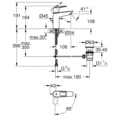 Змішувач для раковини Grohe BauLoop 23887001