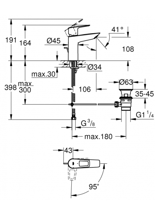 Смеситель для раковины Grohe BauLoop 23887001