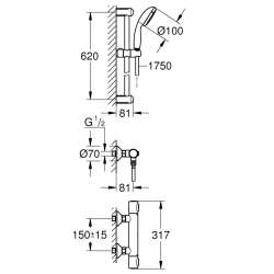 Термостат для душа с душевым гарнитуром Grohe Precision Flow 34841000