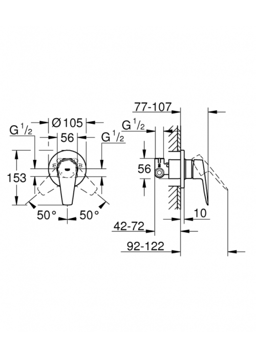 Комплект гігієнічного душу 2 в 1 Grohe BauEdge UA28343001