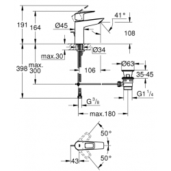 Комплект змішувачів для ванної кімнати 3 в 1 Grohe BauLoop UA123215M0