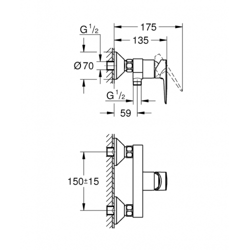 Комплект змішувачів для душу 3 в 1 Grohe BauEdge UA123208S0