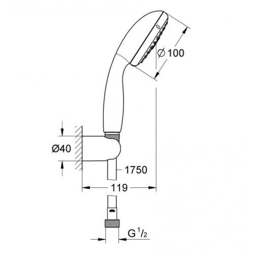 Комплект прихованого монтажу з термостатом Grohe Grohtherm UA26415SC0