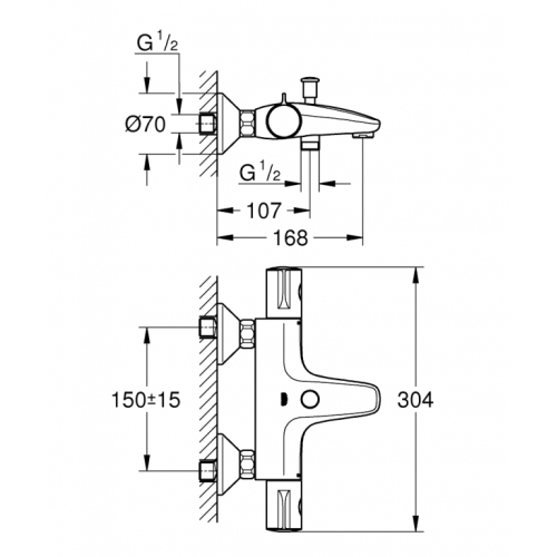 Комплект для душу з термостатом Grohe Grohtherm 800 UA34567008