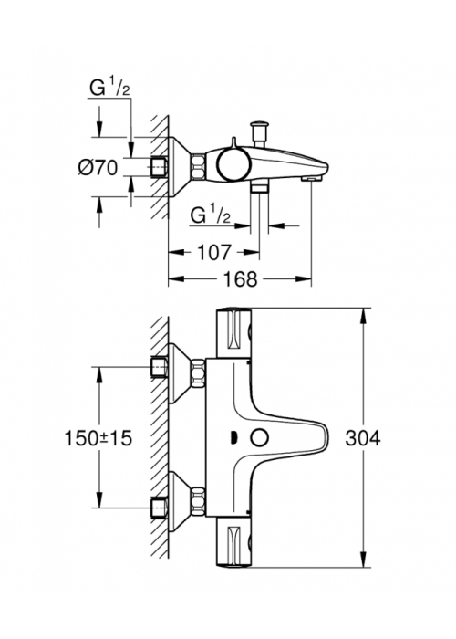 Комплект для душу з термостатом Grohe Grohtherm 800 UA34567008