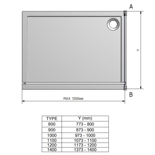 Душова перегородка Roth Calida Walk In 800/2000 Gloss/Tran, CI TWF 08020 VPF