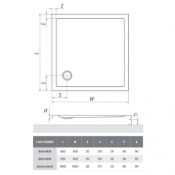 Душовий піддон Roth SPRCH. VANIČKA FLAT KVADRO 800×800, 8000118