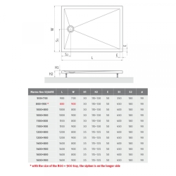 Душовий піддон Roth Marmo Neo Square 1100x800 White, MAN SQ 110080 2E