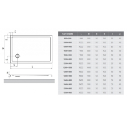 Душовий піддон Roth SPRCH. VANIČKA FLAT KVADRO 800×900, 8000161