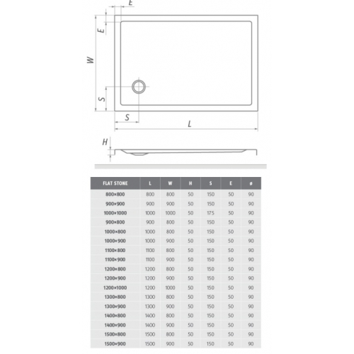 Душовий піддон Roth SPRCH. VANIČKA FLAT STONE 1000×800 Anth., 8000318