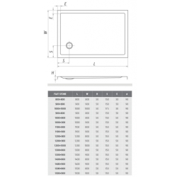 Душовий піддон Roth SPRCH. VANIČKA FLAT STONE 1200×800 White, 8000327